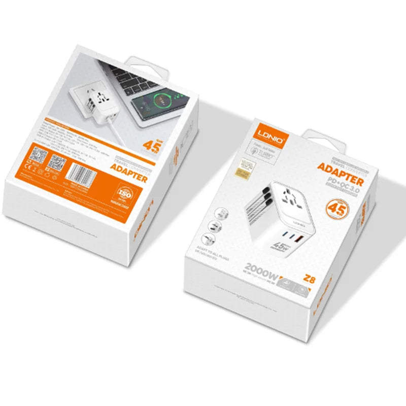 LDNIO 45W GaN Universal Travel Adapter - Z8