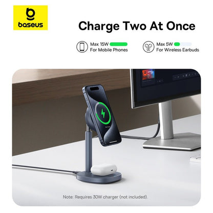 Baseus Qi2 20W Orbit 2 Pro Air-Cooled 2-in-1 Wireless Charging Stand