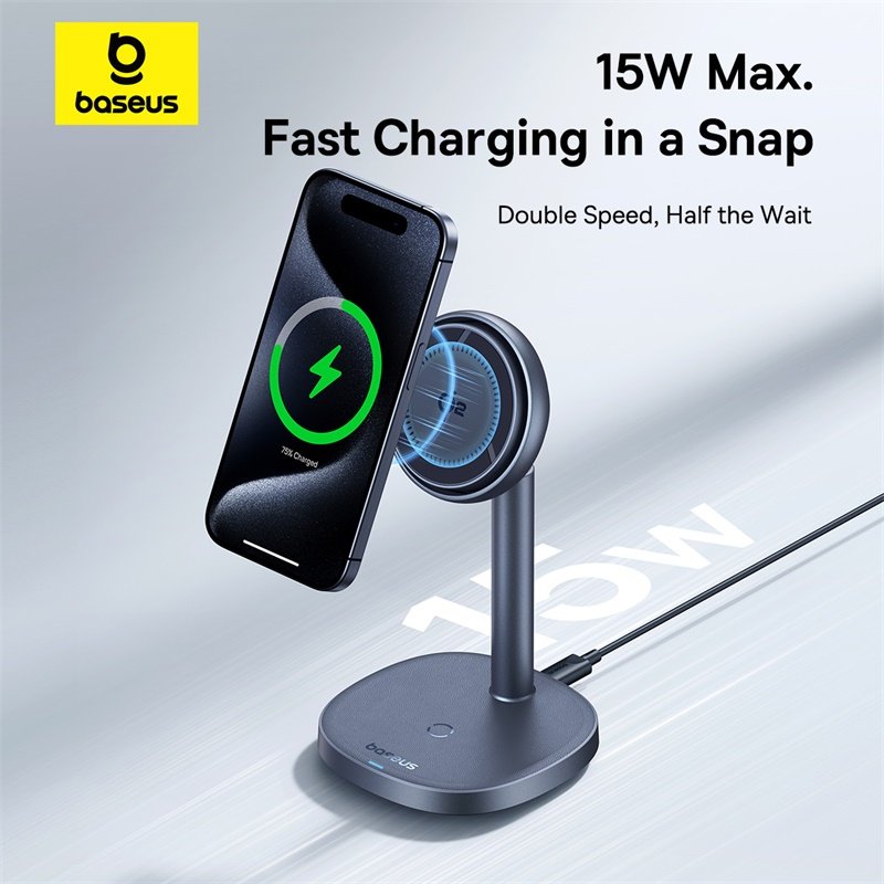 Baseus Qi2 20W Orbit 2 Pro Air-Cooled 2-in-1 Wireless Charging Stand