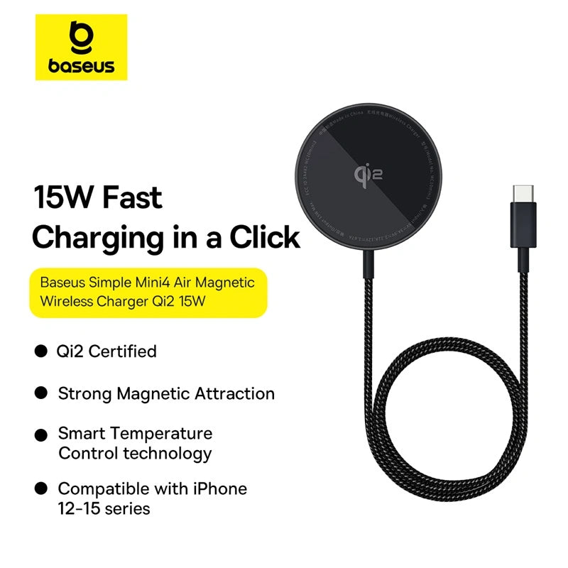 Baseus Qi2 15W Simple Mini4 Air Magnetic Wireless Charger