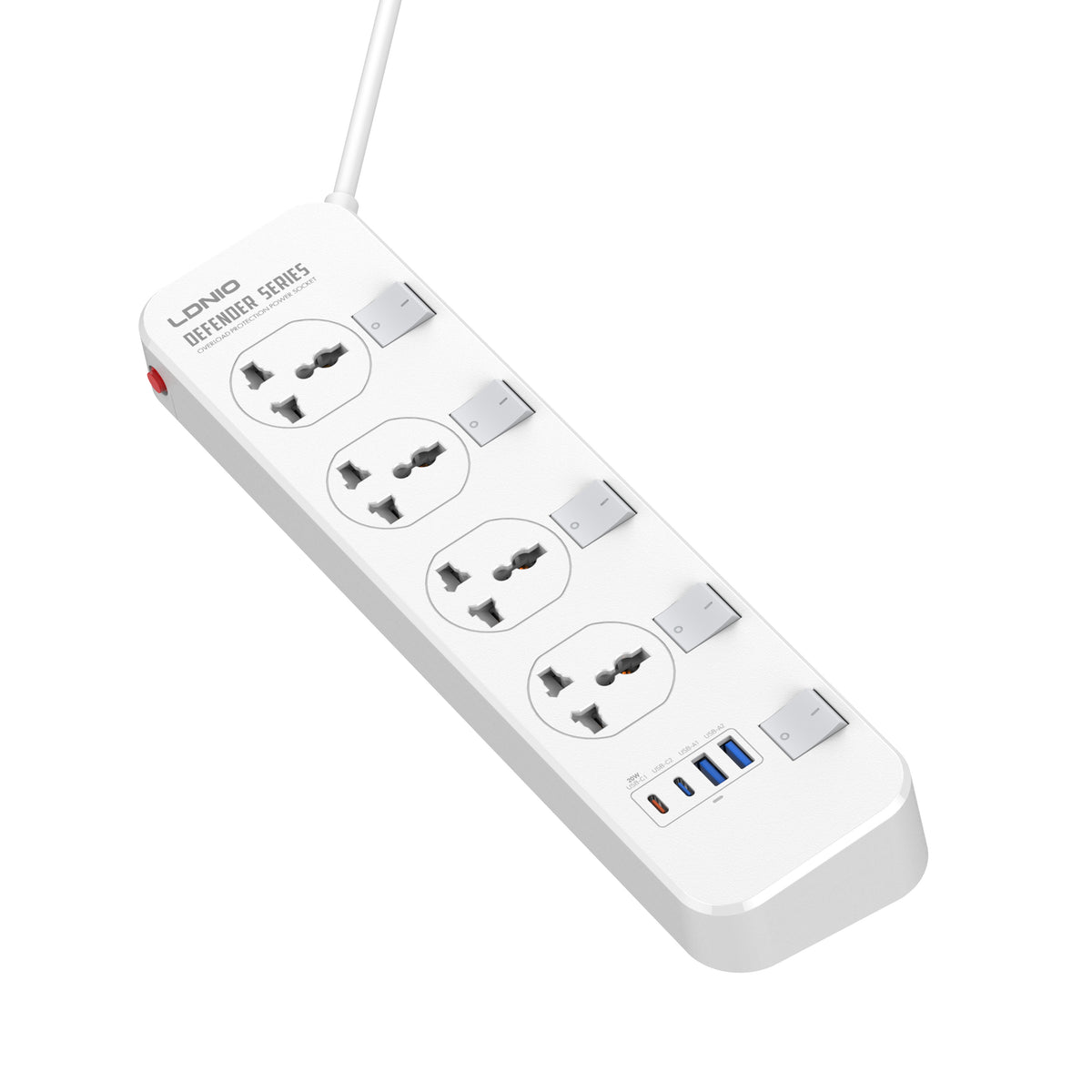 LDNIO 4 Ports Universal Power Extension Cord - SC4408C