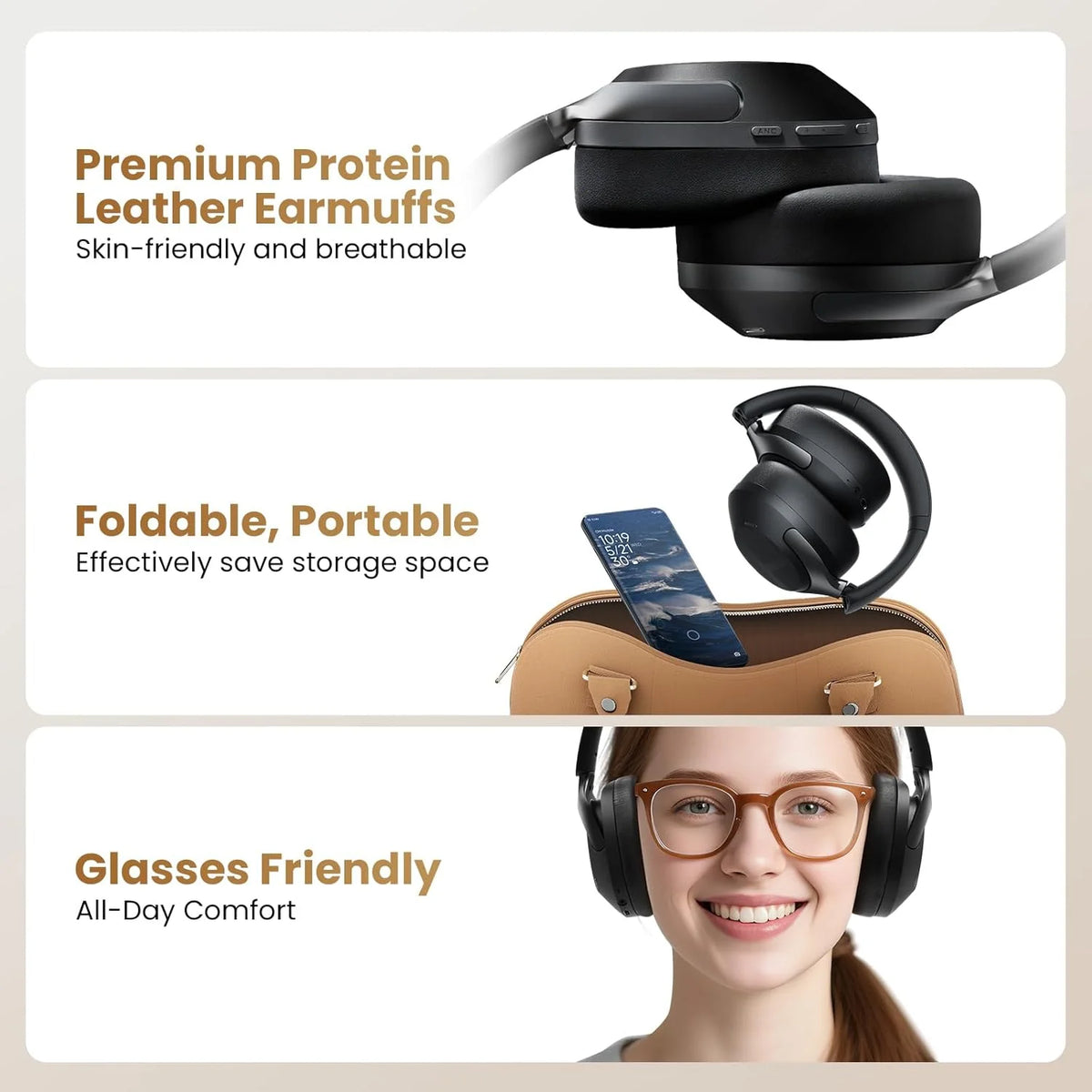 Haylou S40 360° Spatial Audio ANC Headphones – Black