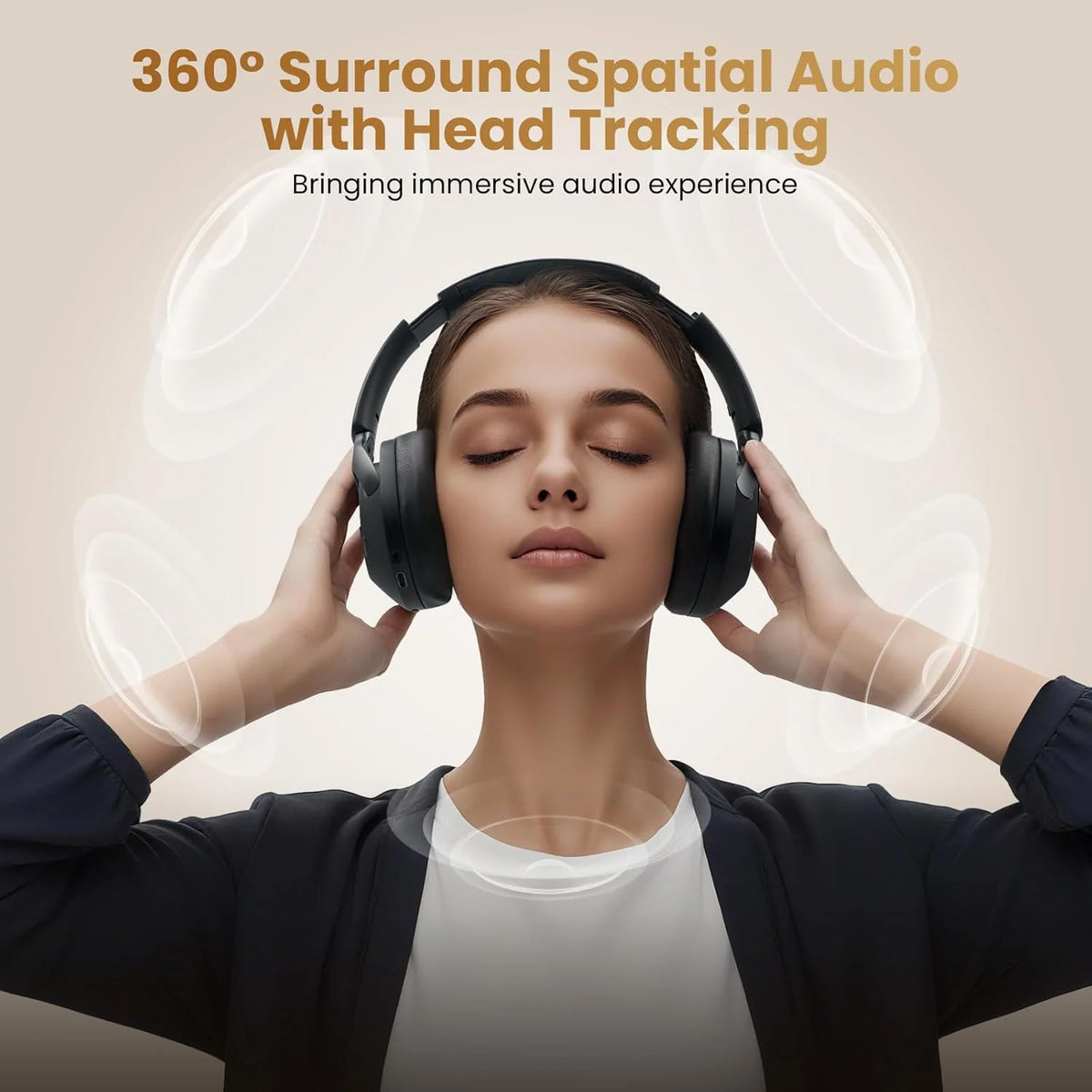 Haylou S40 360° Spatial Audio ANC Headphones – Black