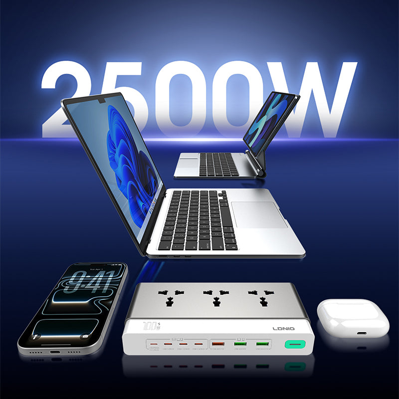 LDNIO 3 Ports 100W GaN 10-in-1 Charging Station - SC3