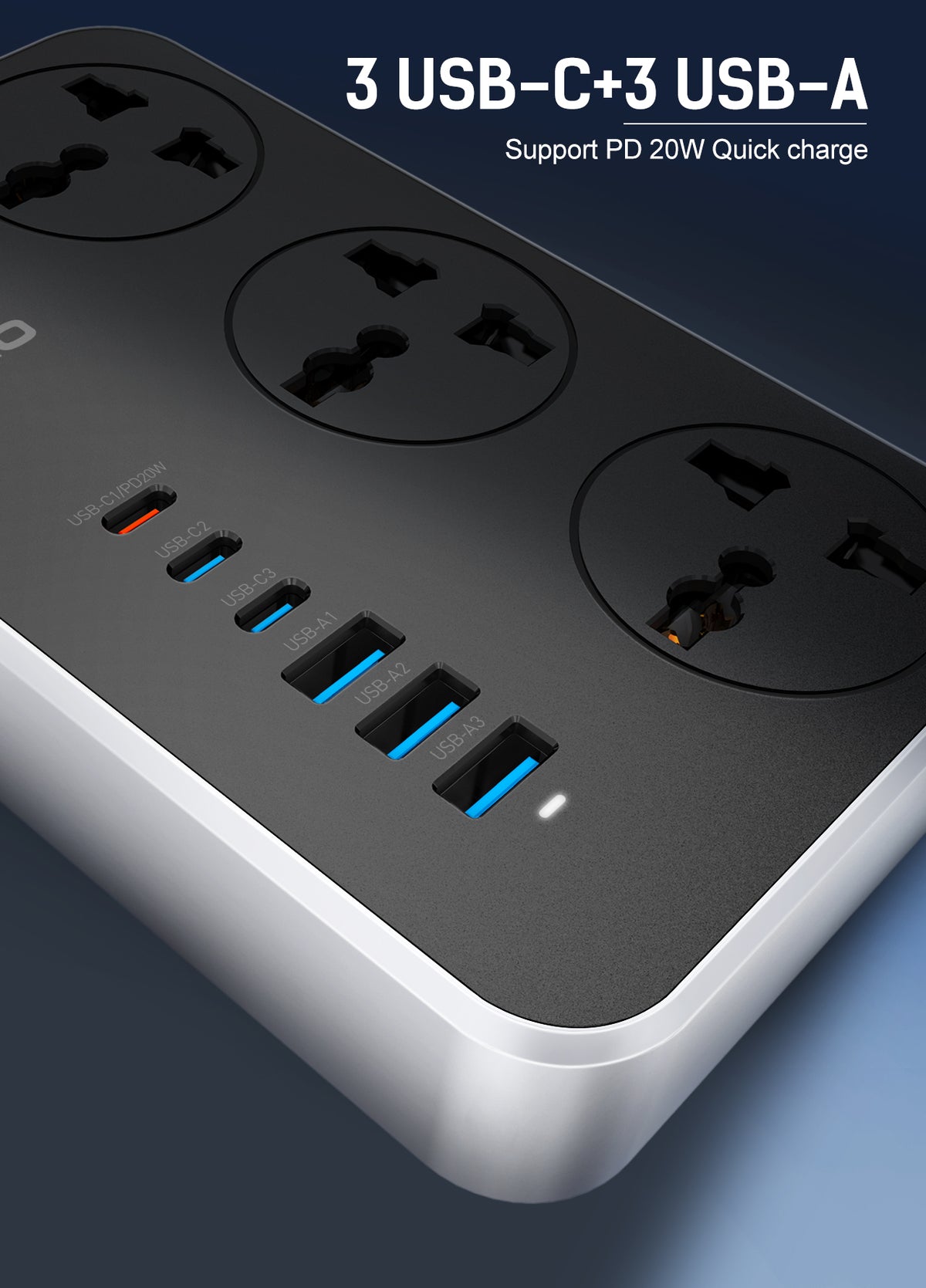 LDNIO 3 Ports Universal Power Extension Cord - SC3604C