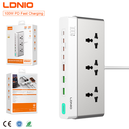 LDNIO 3 Ports 100W GaN 10-in-1 Charging Station - SC3