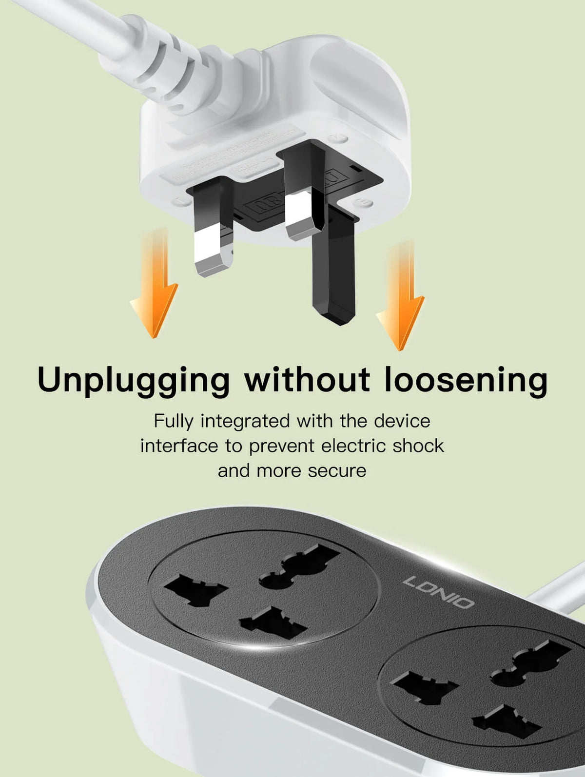 LDNIO 2 Ports Universal Extension Power Socket 5 meter - SC2018-5M