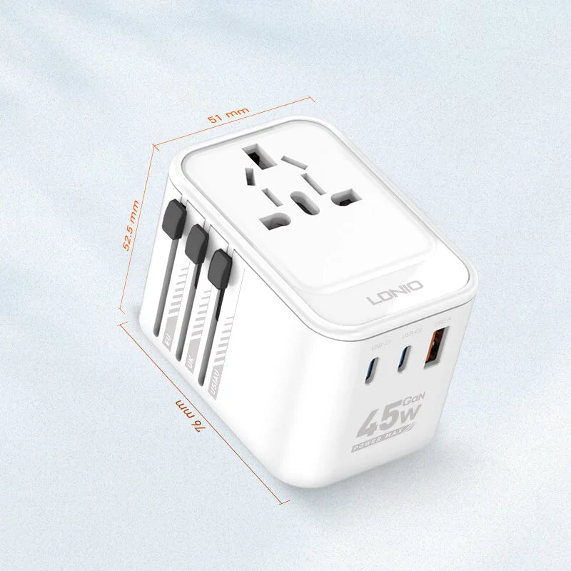 LDNIO 45W GaN Universal Travel Adapter - Z8