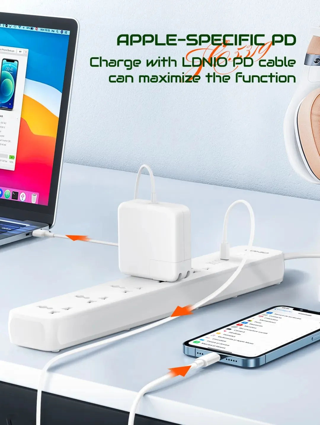 LDNIO 5 Ports Universal Extension Cord Defender Series – SC5319