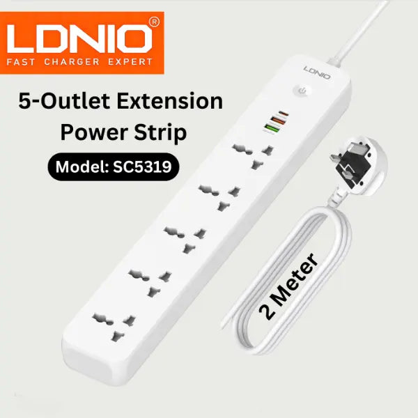 LDNIO 5 Ports Universal Extension Cord Defender Series – SC5319