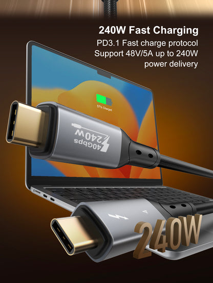 LDNIO USB-C to USB-C 1 Meter 240W USB4 Full-Featured Data Cable