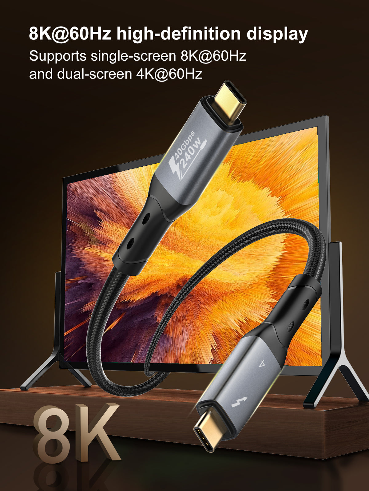 LDNIO USB-C to USB-C 1 Meter 240W USB4 Full-Featured Data Cable