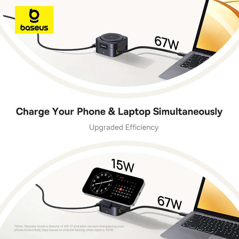 Baseus PicoGo Series 2-in-1 Magnetic Wireless Charger Qi2 67W