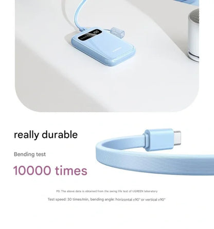 UGREEN 10000mAh 20W Two-way Fast Charging Power Bank with Type-C to Type-C Cable – 45423B