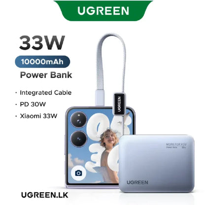 UGREEN 10000mAh 33W Fast Charging Power Bank With Type C Cable – 75173B