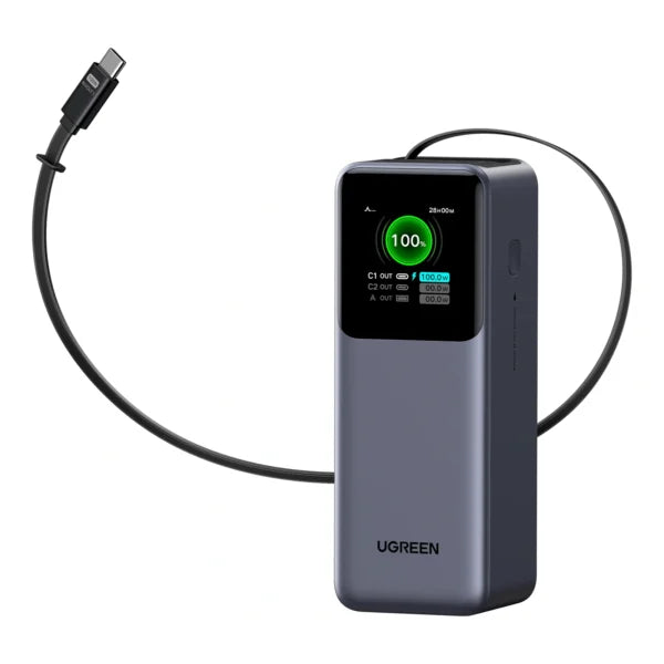 UGREEN 20000mAh 165W Power Bank with Retractable Cable – 55987B