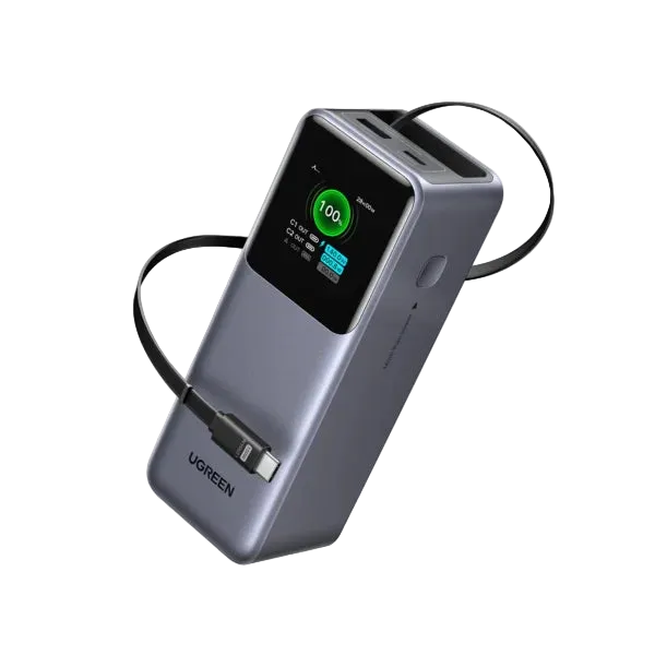 UGREEN 20000mAh 165W Power Bank with Retractable Cable – 55987B