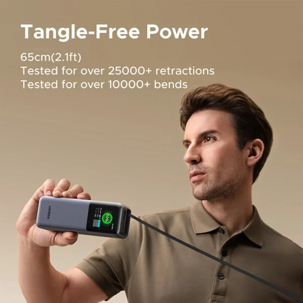 UGREEN 20000mAh 165W Power Bank with Retractable Cable – 55987B
