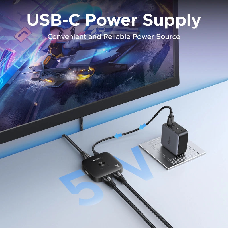 UGREEN 2 In 1 Out 8K@60Hz HDMI Switch – AW700 – 65877