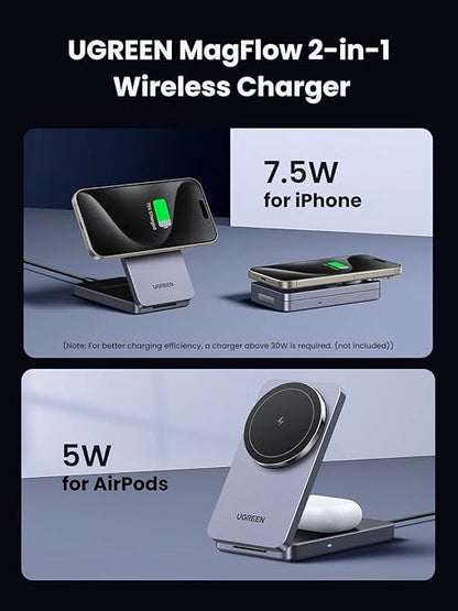 UGREEN 2-in-1 Magnetic (Phone and Air Pods) Wireless Charger – 45056