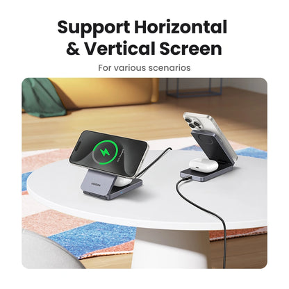 UGREEN 2-in-1 Qi2 Magnetic Wireless Charger – 45023