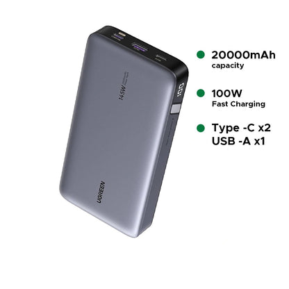 UGREEN 20000mAh 100W Two-way Fast Charging Power Bank – 25188