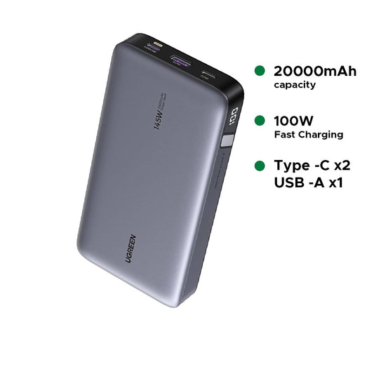 UGREEN 20000mAh 100W Two-way Fast Charging Power Bank – 25188