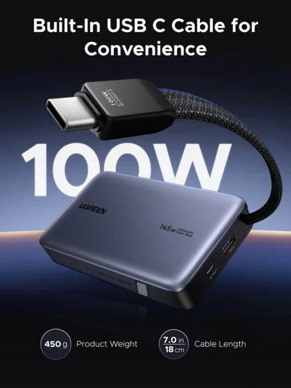 UGREEN 20000mAh 145W Power Bank with Built-in Cable – 55992B