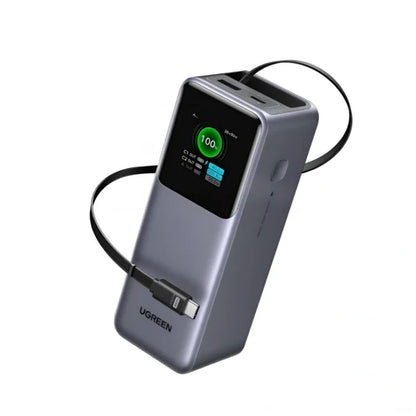 UGREEN 20000mAh 165W Nexode Smart Display Power Bank with Retractable Cable (CCC version) – 95670B