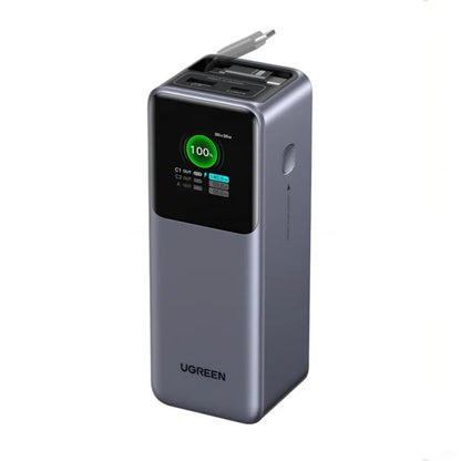 UGREEN 20000mAh 165W Nexode Smart Display Power Bank with Retractable Cable (CCC version) – 95670B