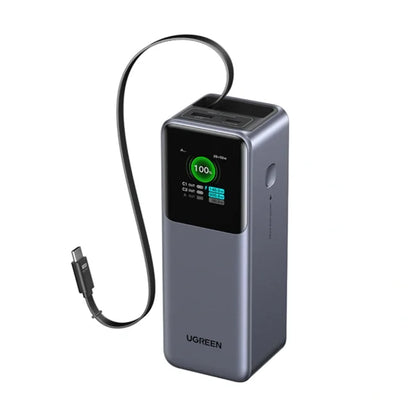 UGREEN 20000mAh 165W Nexode Smart Display Power Bank with Retractable Cable (CCC version) – 95670B