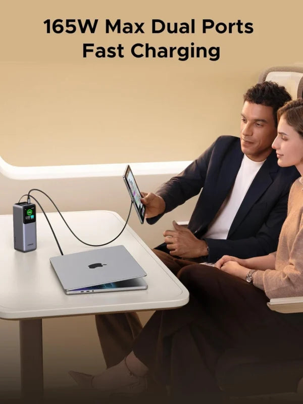 UGREEN 20000mAh 165W Nexode Smart Display Power Bank with Retractable Cable (CCC version) – 95670B