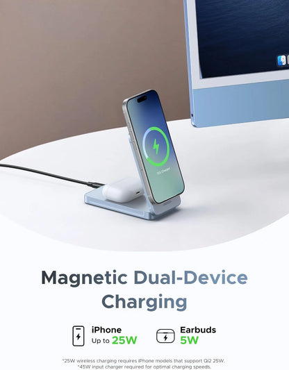 UGREEN 25W Qi2 MagFlow 2-in-1 Magnetic Wireless Charger – 55963