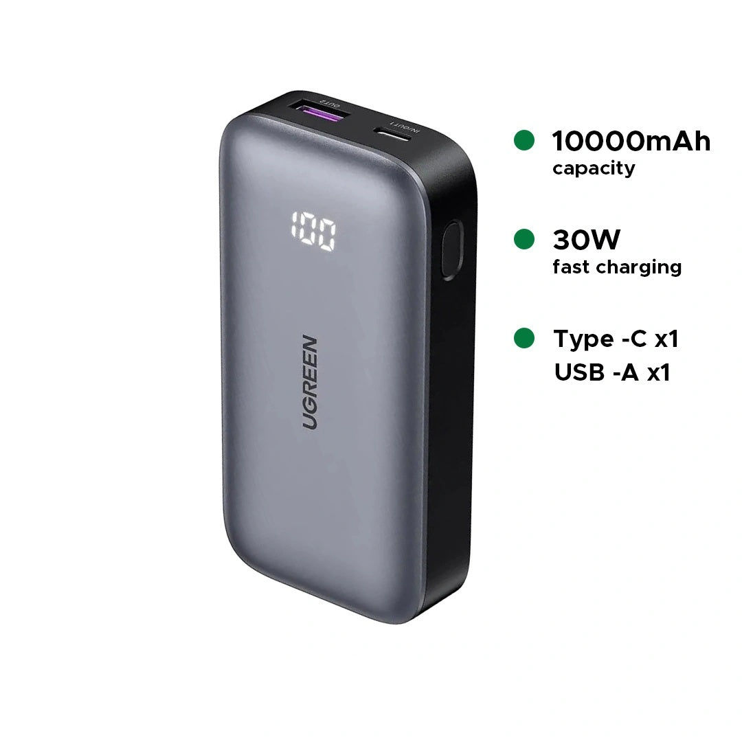 UGREEN 10000mAh 30W Nexode Fast Charging Power Bank – 25185