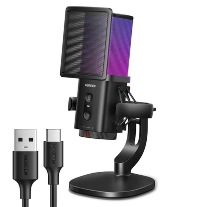 UGREEN Noise-Cancelling RGB 7-Light USB Desktop Microphone – CM581 – 65629