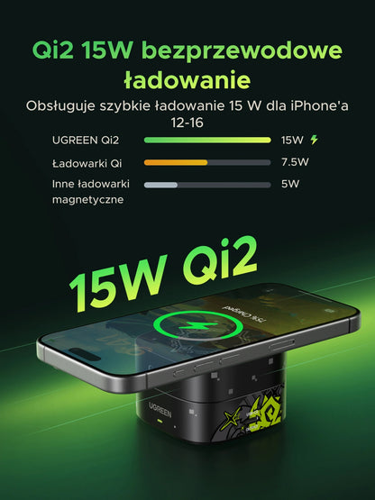 UGREEN 15W Qi2 2-in-1 Magnetic Wireless Charger – Genshin Impact Edition – 35316GI