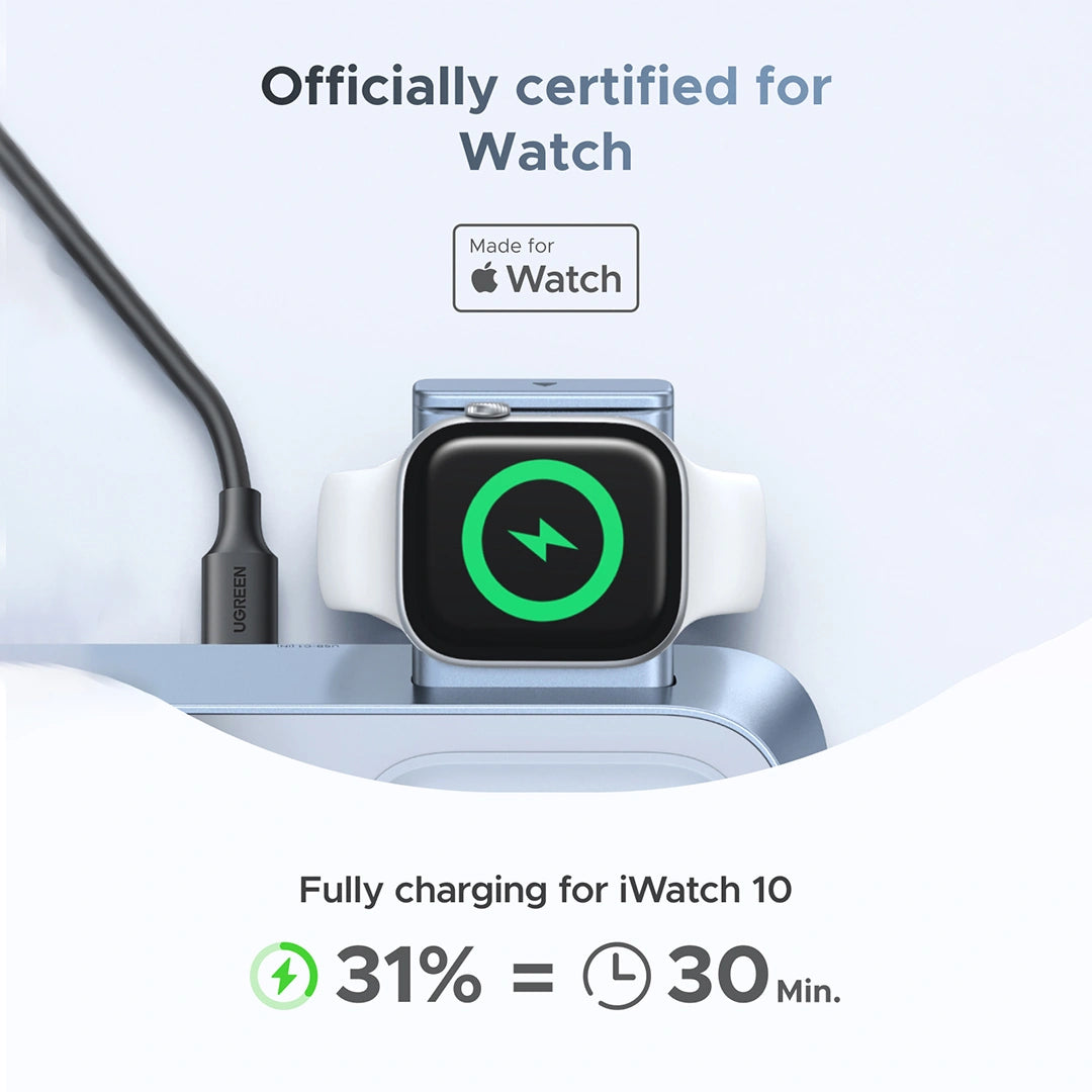 UGREEN 25W MagFlow Qi2 3-in-1 Magnetic Wireless Charger – 55678