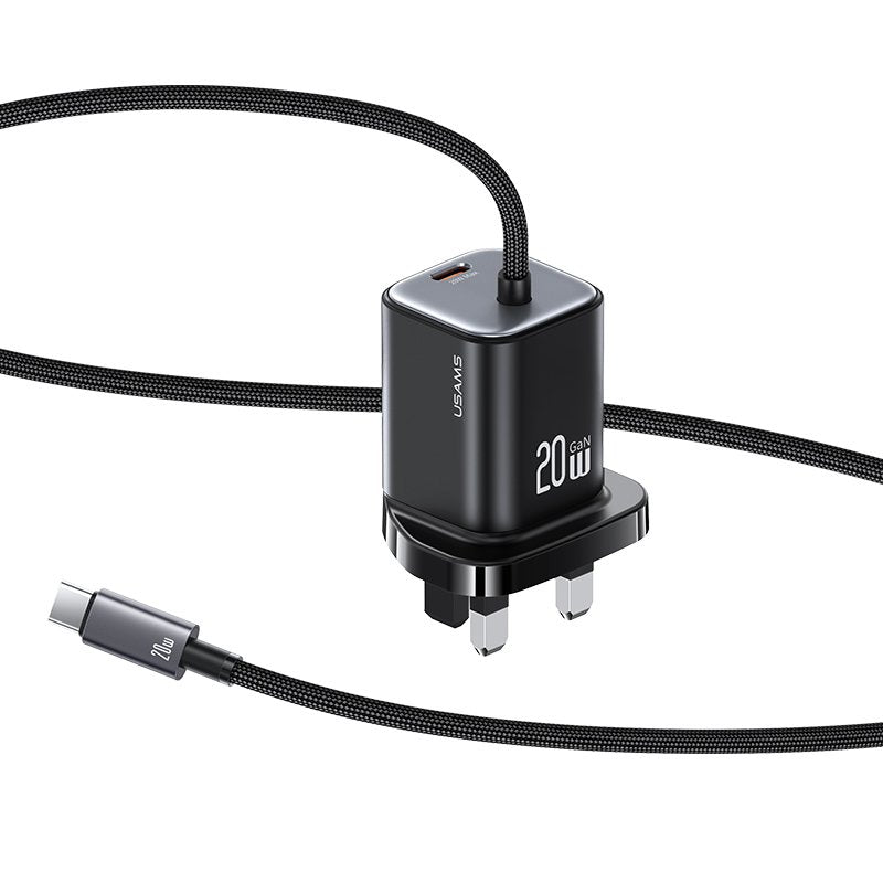 USAMS 20W GaN Mini 2C Dual-port Fast Charger With Type-C Cable (UK) – JC Series