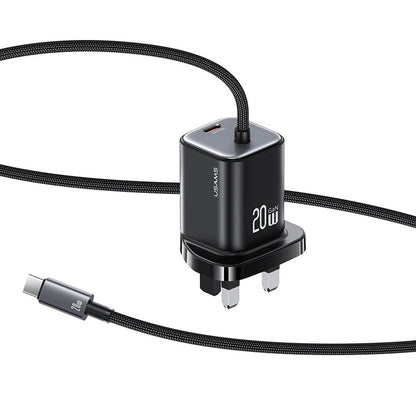 USAMS 20W GaN Mini 2C Dual-port Fast Charger With Type-C Cable (UK) – JC Series