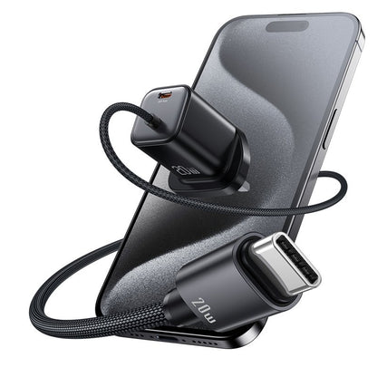 USAMS 20W GaN Mini 2C Dual-port Fast Charger With Type-C Cable (UK) – JC Series