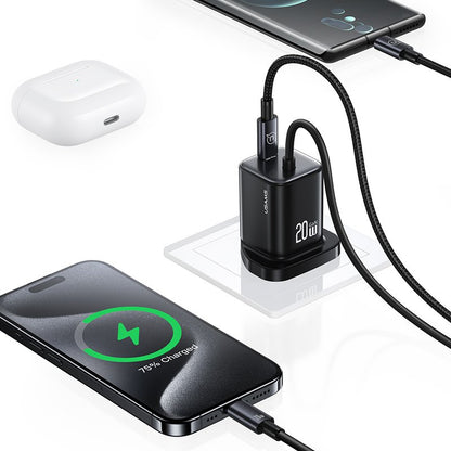 USAMS 20W GaN Mini 2C Dual-port Fast Charger With Type-C Cable (UK) – JC Series