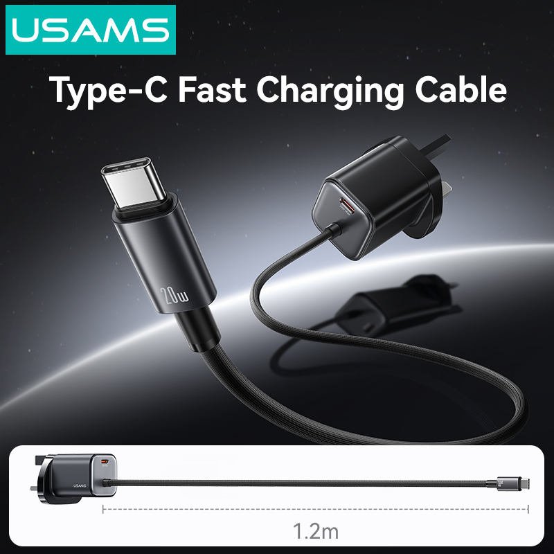 USAMS 20W GaN Mini 2C Dual-port Fast Charger With Type-C Cable (UK) – JC Series
