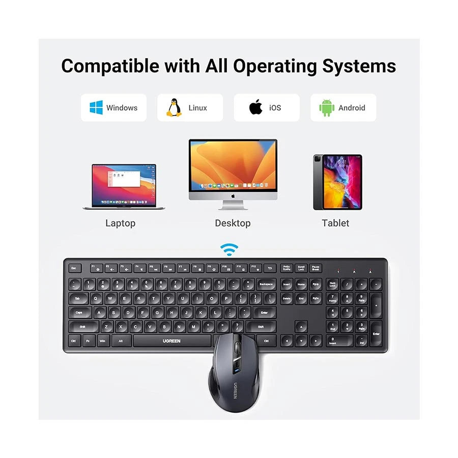 Ugreen Wireless Keyboard and Mouse Combo – 35740