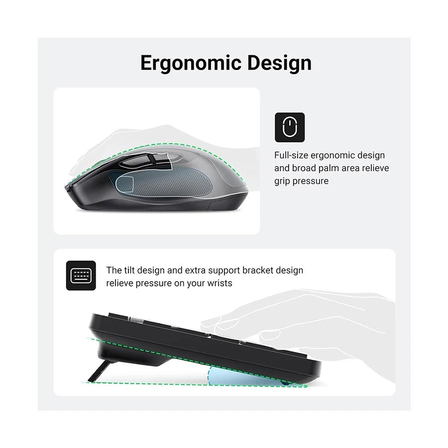 Ugreen Wireless Keyboard and Mouse Combo – 35740