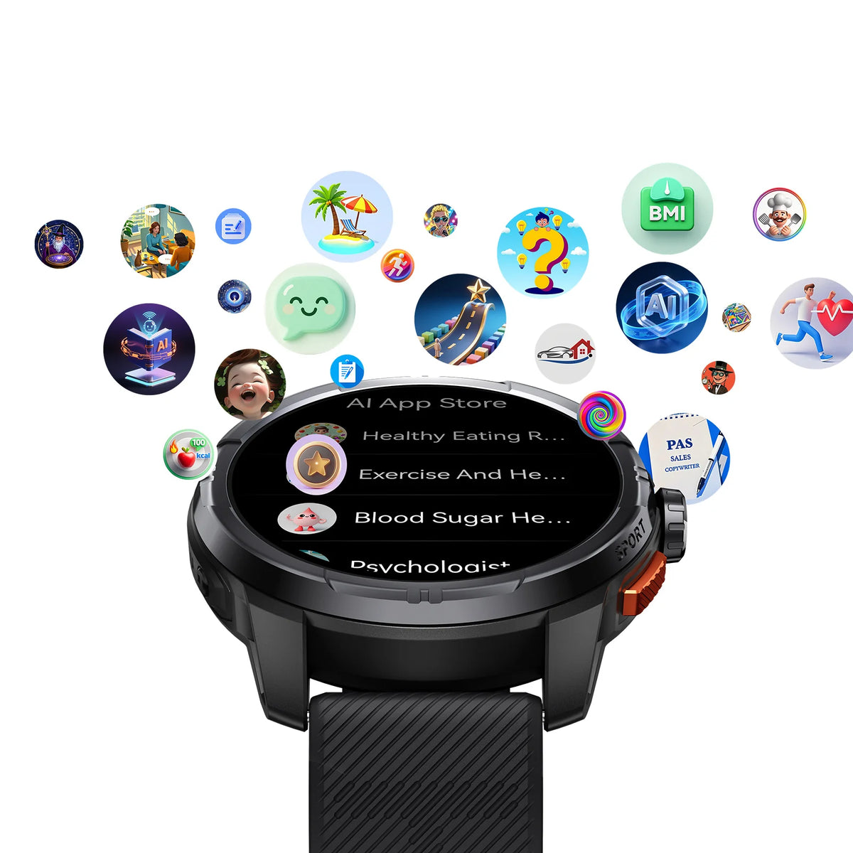 Haylou Solar Ultra GPS Tracking Smart Watch AI Edition – Black