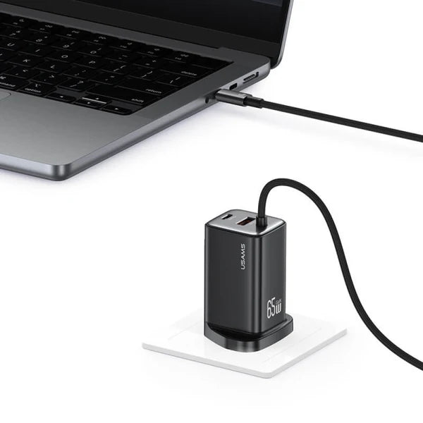 USAMS 65W GaN ACC 3-port Fast Charger with Type-C Cable (UK) – JC Series