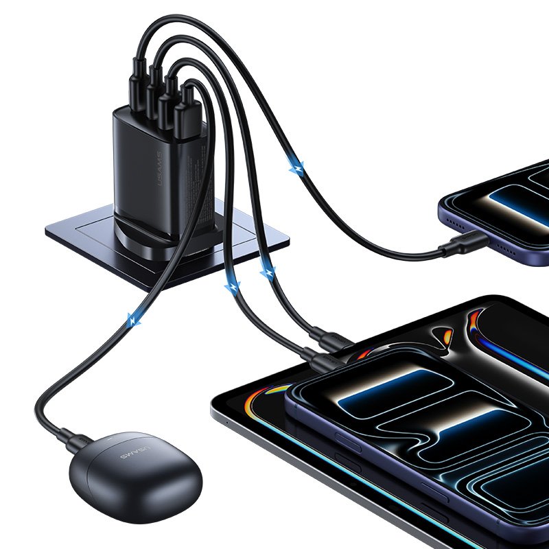 USAMS 40W 4-Port GaN Fast Charger (UK)