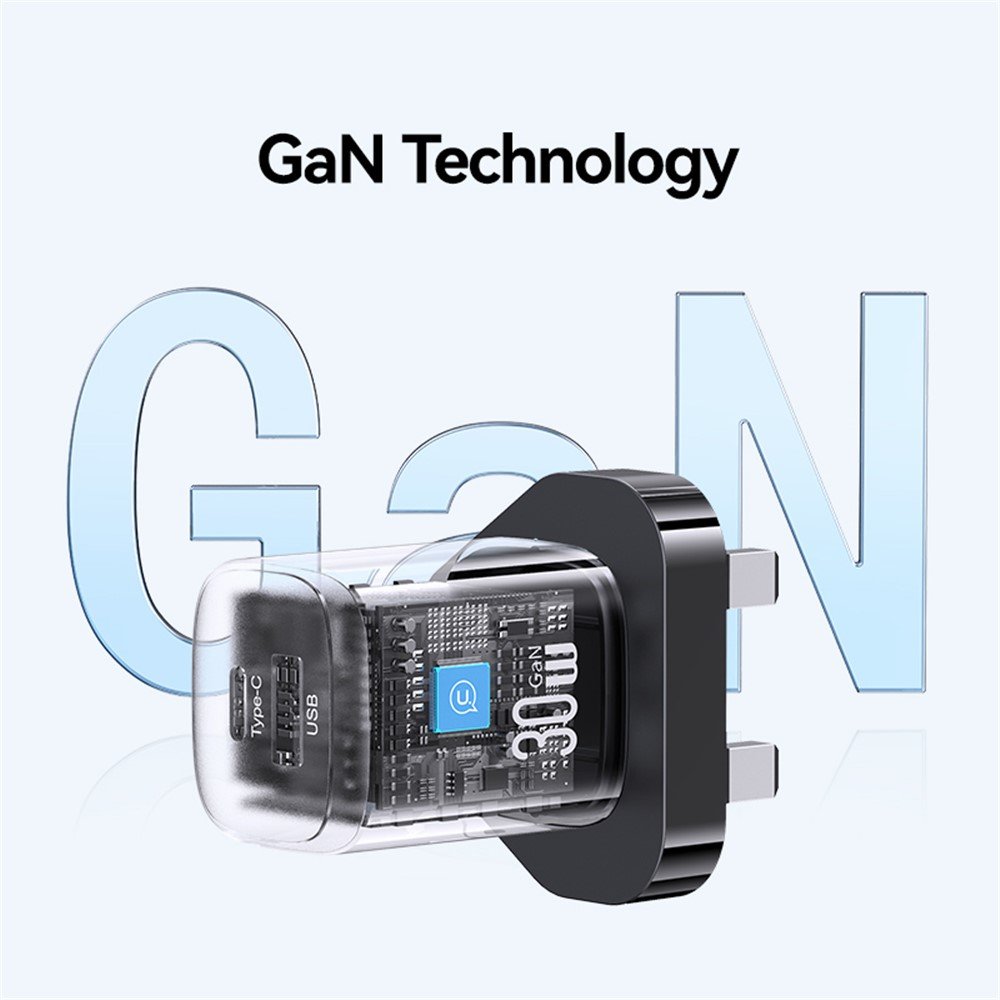 USAMS 30W A+C GAN Dual Ports GaN Fast Charger (UK) – HC Series