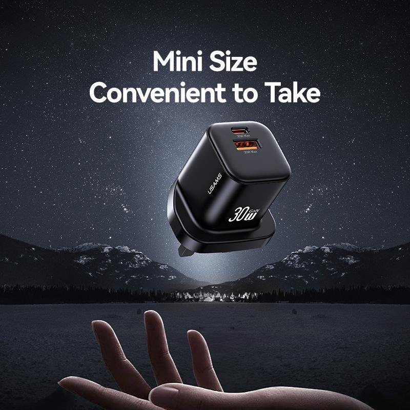 USAMS 30W GaN Mini A+C Dual Ports Fast Charger (UK) – JC Series