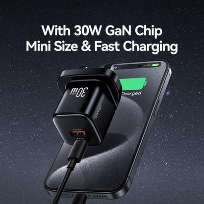 USAMS 30W GaN Mini A+C Dual Ports Fast Charger (UK) – JC Series